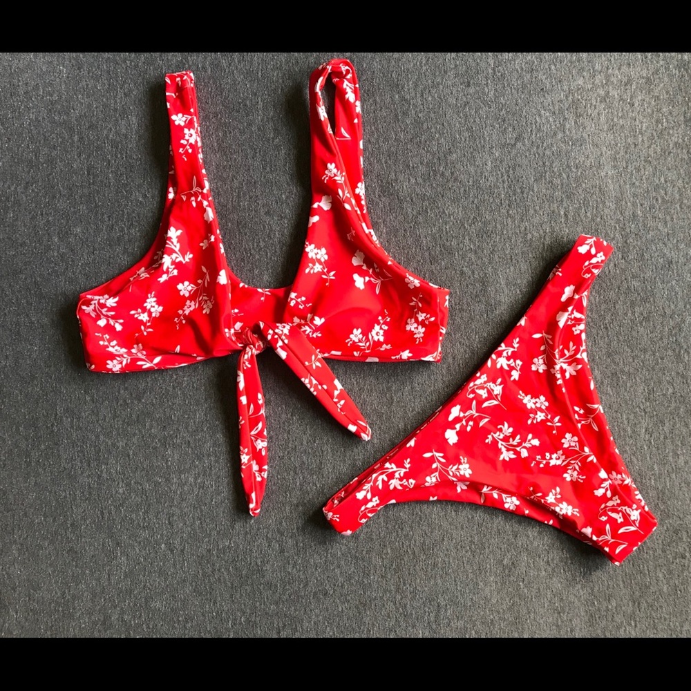 Red Floral Shein bikini